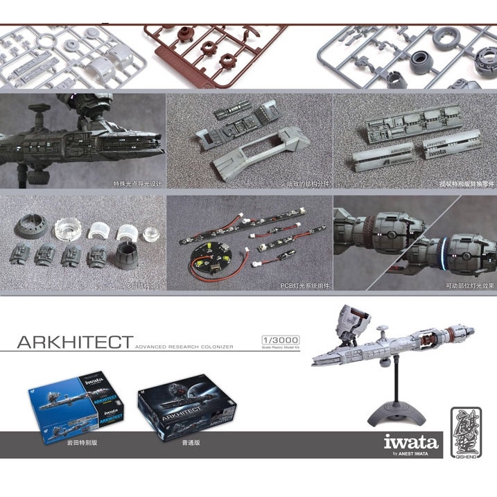 Mô hình lắp ráp ARKHITECT Airbrush Spaceship with LED IWATA