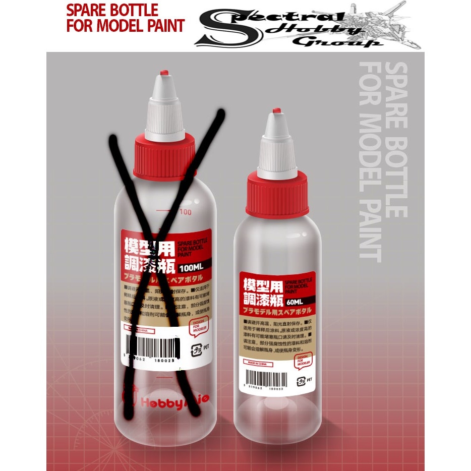 Lọ đựng pha sơn mô hình set 5 lọ Spare Bottle model paint - MIO