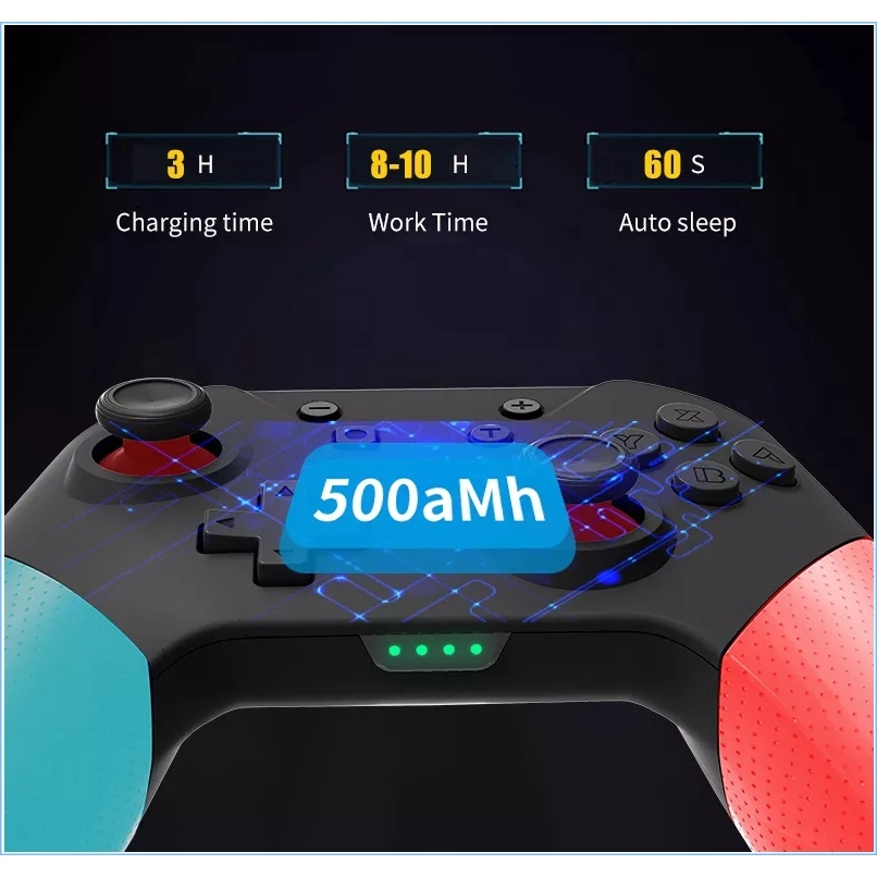 Tay cầm chơi game không dây SP5246 Pro controller wireless NFC 3D Joysticks wake up Bluetooth NS Switch PC steam