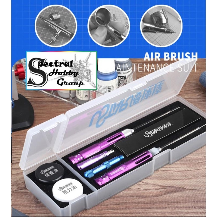 Bộ dụng cụ vệ sinh bảo dưỡng sửa chữa bút sơn airbrush cao cấp ustar Cleaning Deep Care UA-90094
