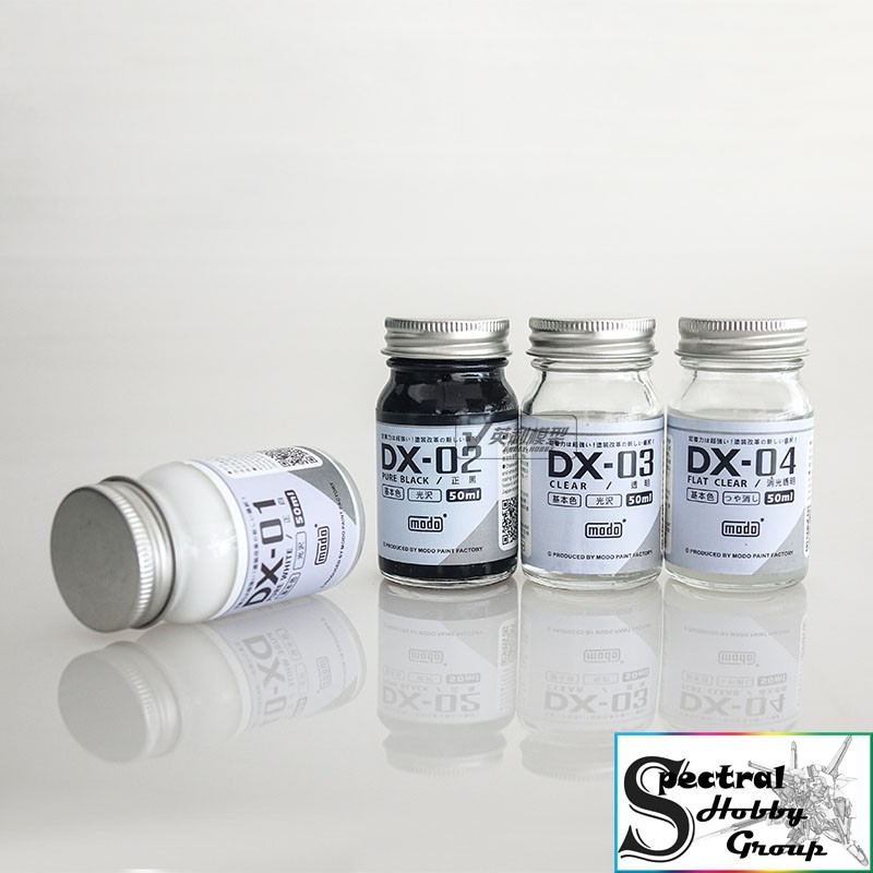 Sơn mô hình cao cấp MODO lacquer paint color series DX01-04 Super Gloss White Black Clear Flat topcoat