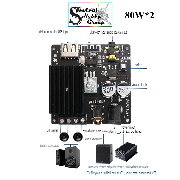 Mạch khuếch đại âm thanh HIFI 2.0 bluetooth 5.0 30W *2 80W*2 chất lượng cao Digital Audio Amplifier