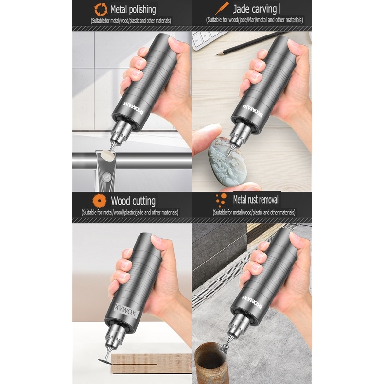 Dụng cụ KOMAX máy khoan mài cầm tay mini 12v / Rechargeable Electric mill small handheld polishing drill