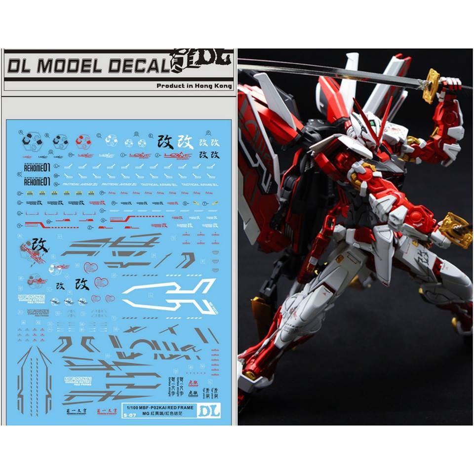 Decal nước dán mô hình MG MB RG Gundam Astray Red Frame Turn Red Dragon Power arms Water sticker