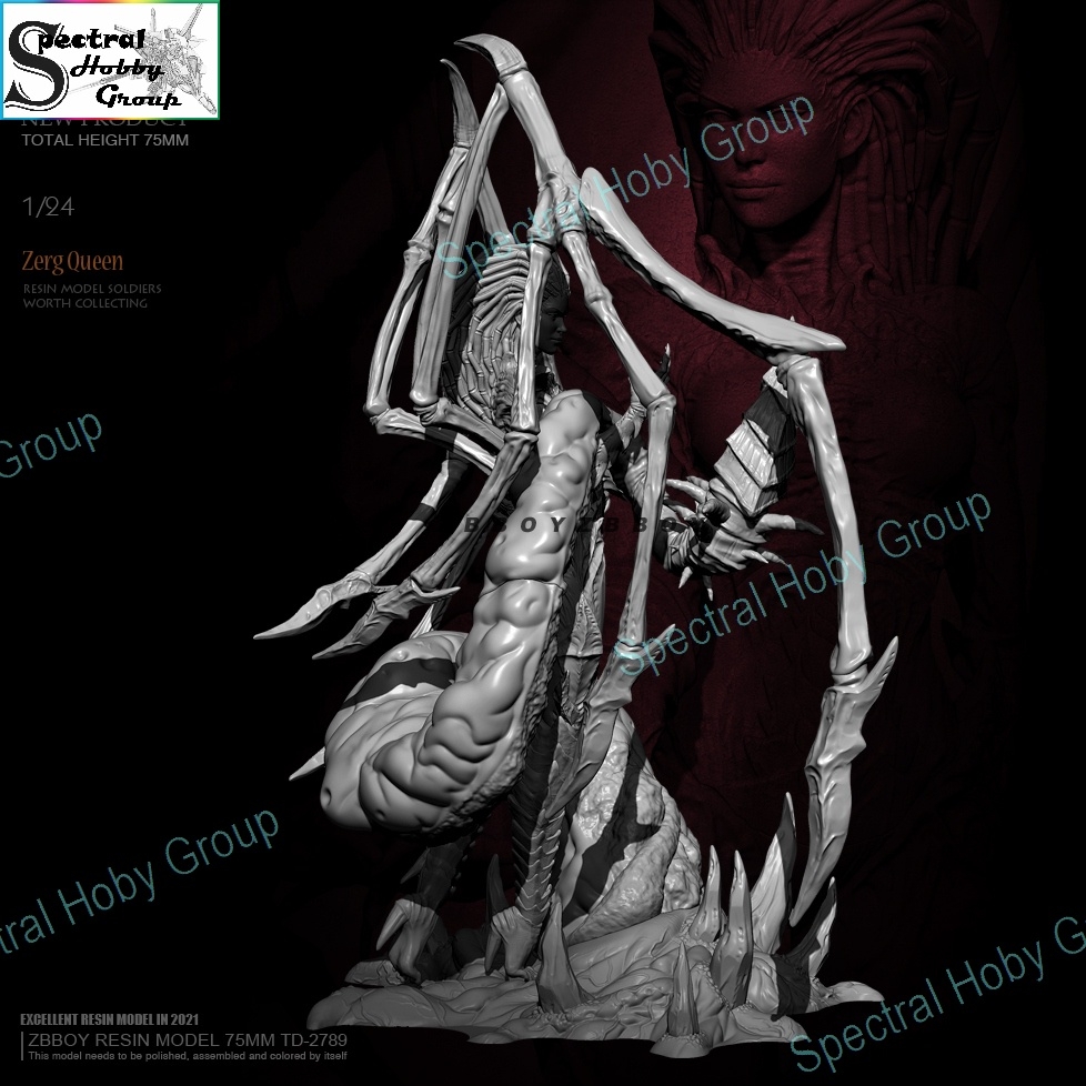Mô hình nhựa Resin 75mm Zerg Queen TD2789B