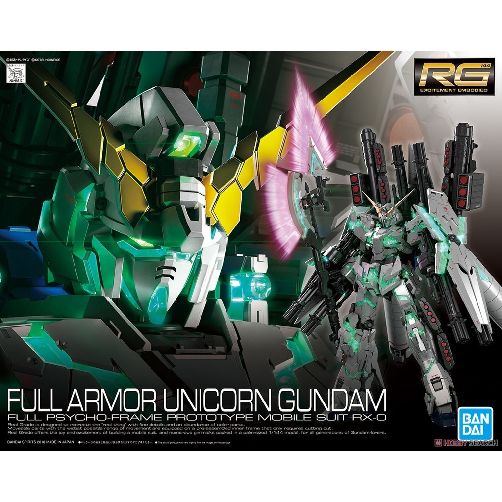 Mô hình lắp ráp RG 1/144 Full Armor FA Unicorn Gundam