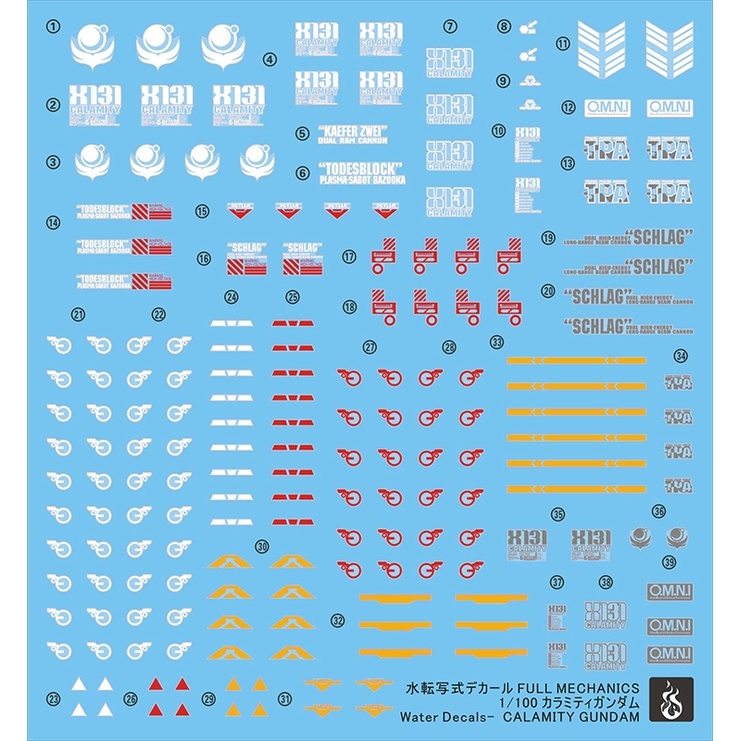 Decal nước dán mô hình Calamity Raider các loại water sticker