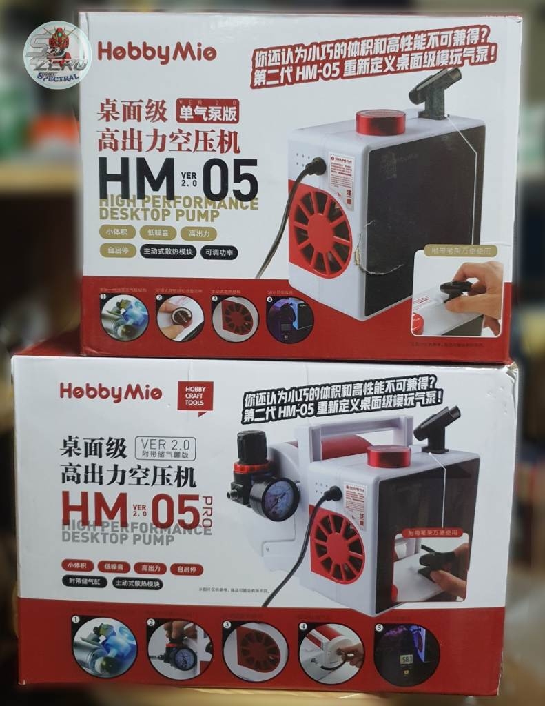 Máy nén khí sơn mô hình Hobby Mio mini High Power Desktop Compressor airbrush HM05 Pro v2