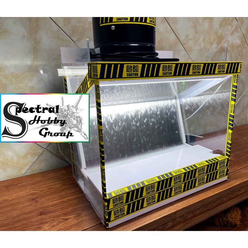 Dụng cụ mô hình hộp hút mùi sơn thác rèm nước LA-02Plus booth Air-guiding water curtain spray box 2.0 85W