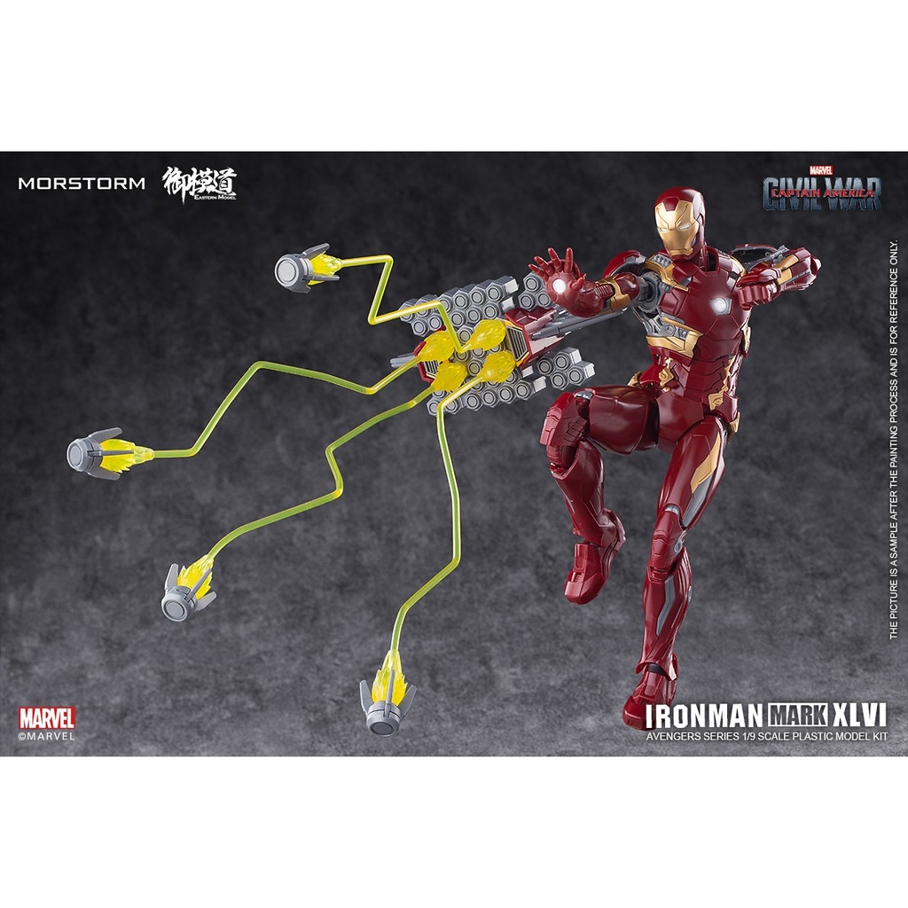 Mô hình nhựa lắp ráp Ironman Marvel Avengers Iron Man MK46 Civil War Standard edition (tặng storage box)
