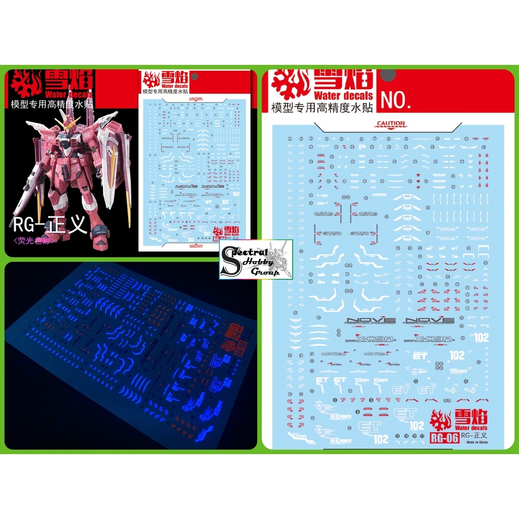 Decal nước dán mô hình Infinite Justice - Justice MG RG Custom các loại Water sticker