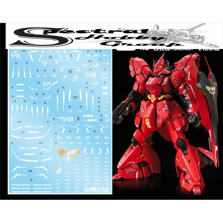 Decal nước dán mô hình SAZABI MG RG HG SD các loại Water sticker