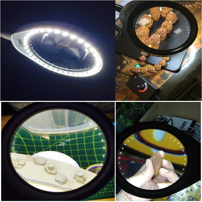 Dụng cụ mô hình đèn kính lúp để bàn phóng to 8x / 10x PD-032C hobby tool