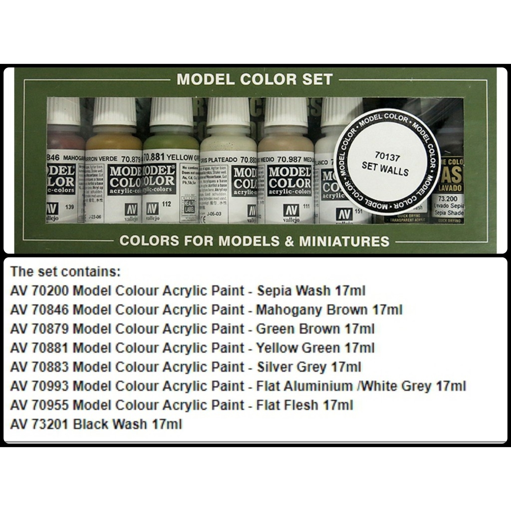 Bộ sơn AV Vallejo model color set 8 color màu quân sự màu da skintone các loại ...
