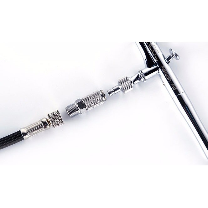 Dụng cụ mô hình bộ tháo rút bút sơn thay nhanh airbrush quick plug connector UA90051