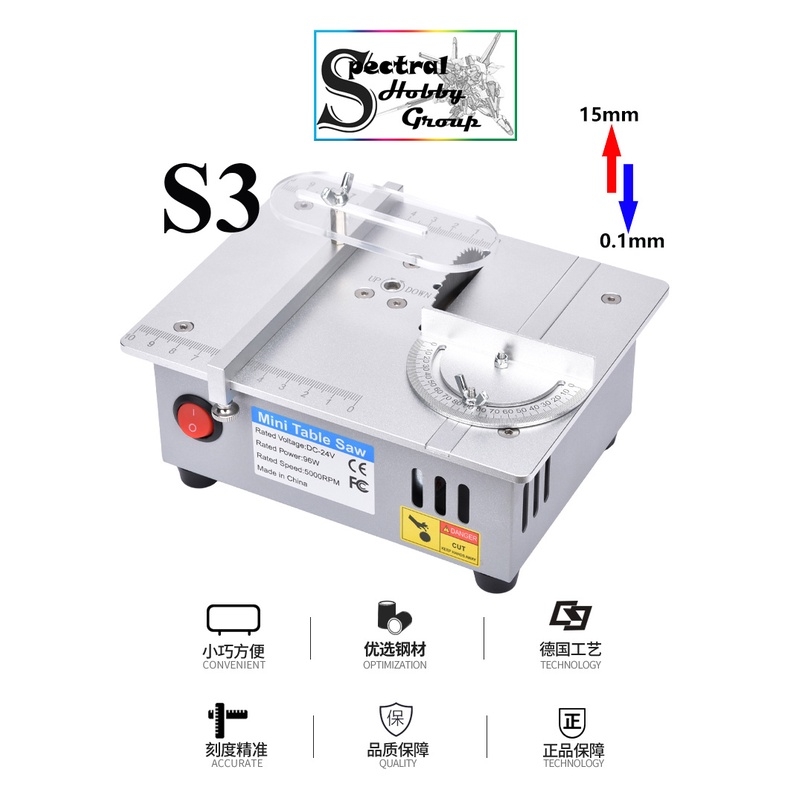 Máy cắt cưa mài đánh bóng để bàn S6 lưỡi cưa 63mm PCB Desktop Cutting Machine Mini Aluminum Alloy