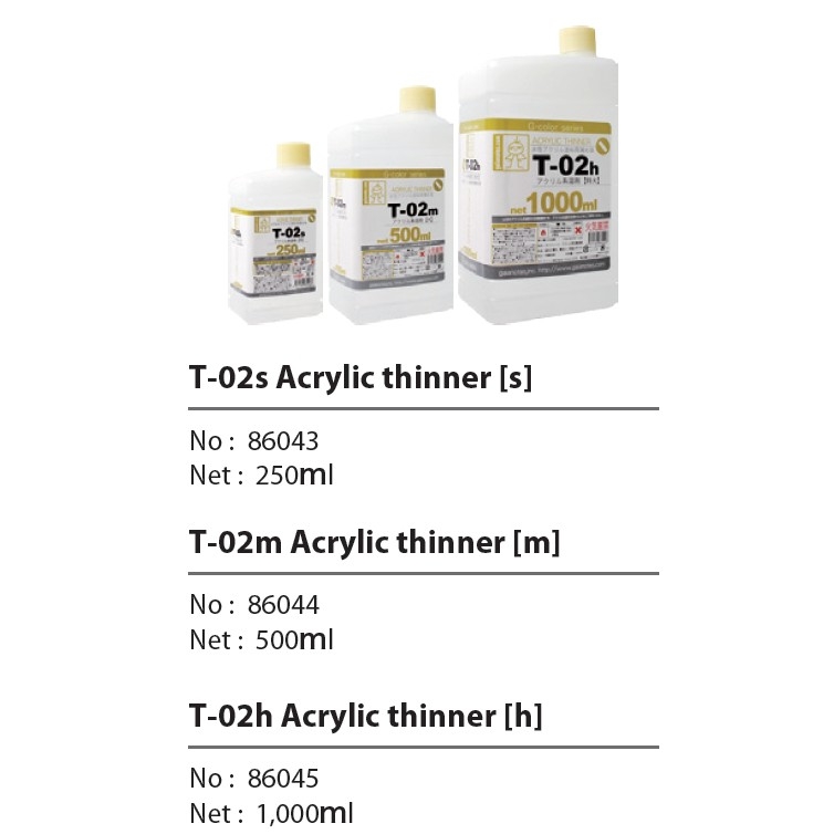 Dung dịch Dung môi pha sơn Lacquer Acrylic thinner Gaia Brush serires T01 T2T06