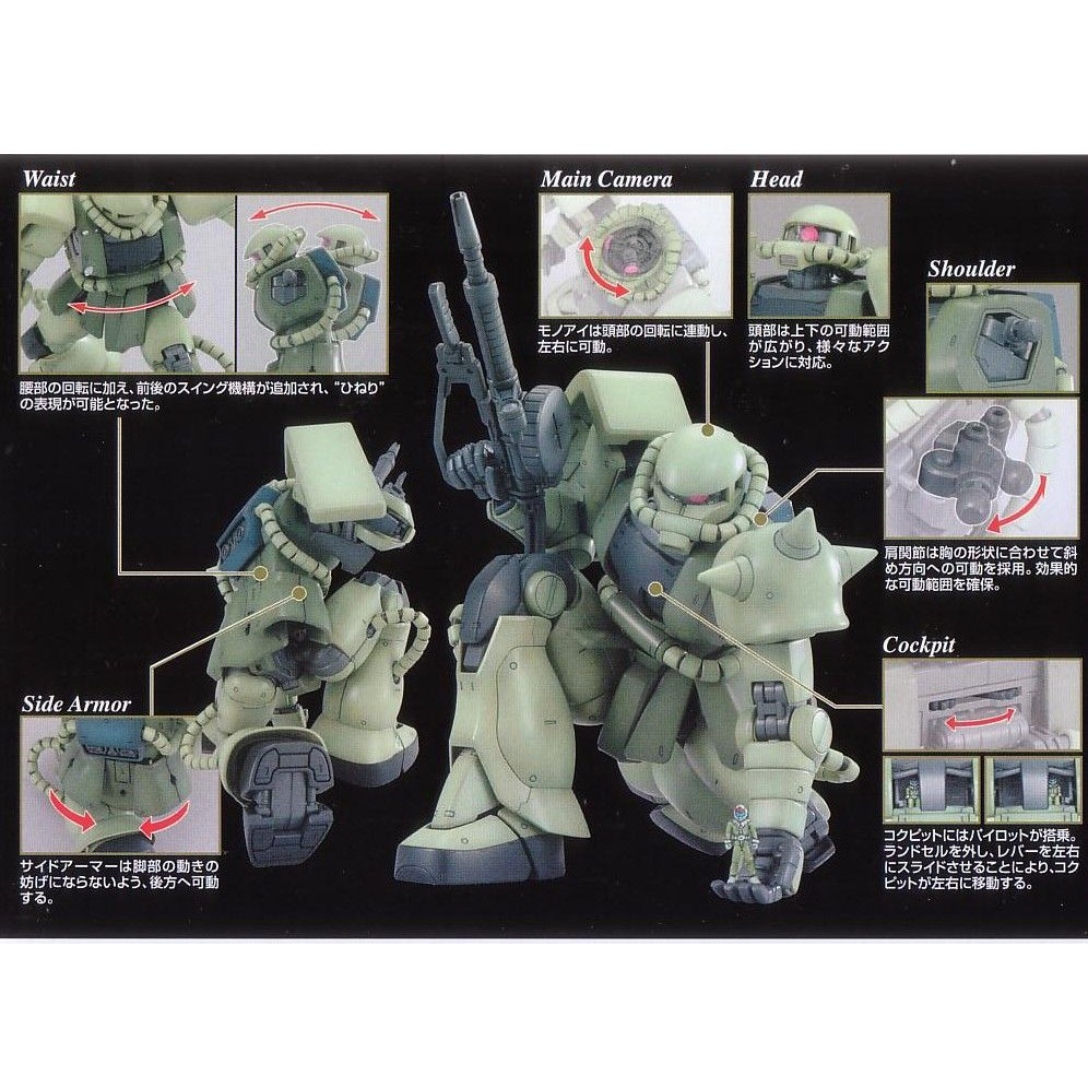 Mô hình nhựa lắp ráp MG 1/100 MS-06J Zaku II Ver 2.0 gundam bandai