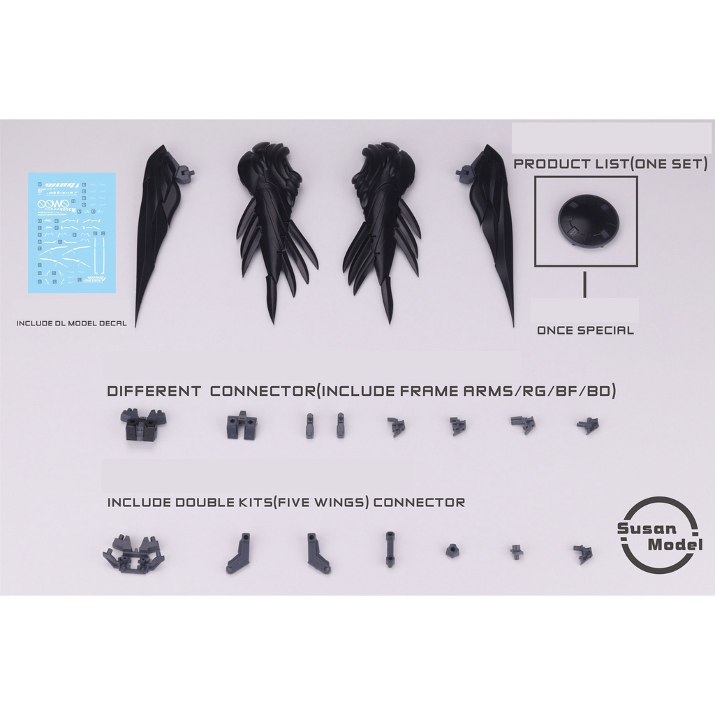 Phụ kiện lắp ráp Susan Wing Suite cho RG BF BD gundam Frame arms girl (Wing Tallgeese HGBF HGBD FAG....)