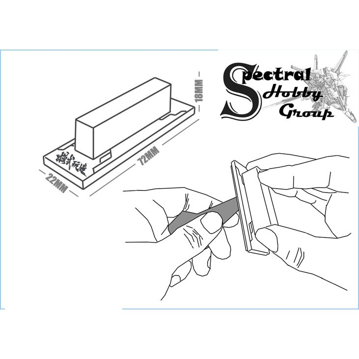 Dụng cụ đánh dũa nhám mịn mô hình MS040 polishing file block coarse medium fine - Tool hobby