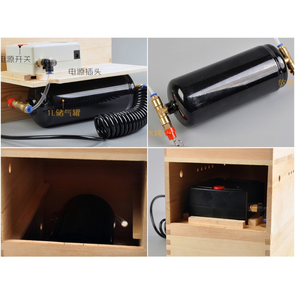 Hộp gỗ đựng máy sơn mini và bộ máy sơn mini