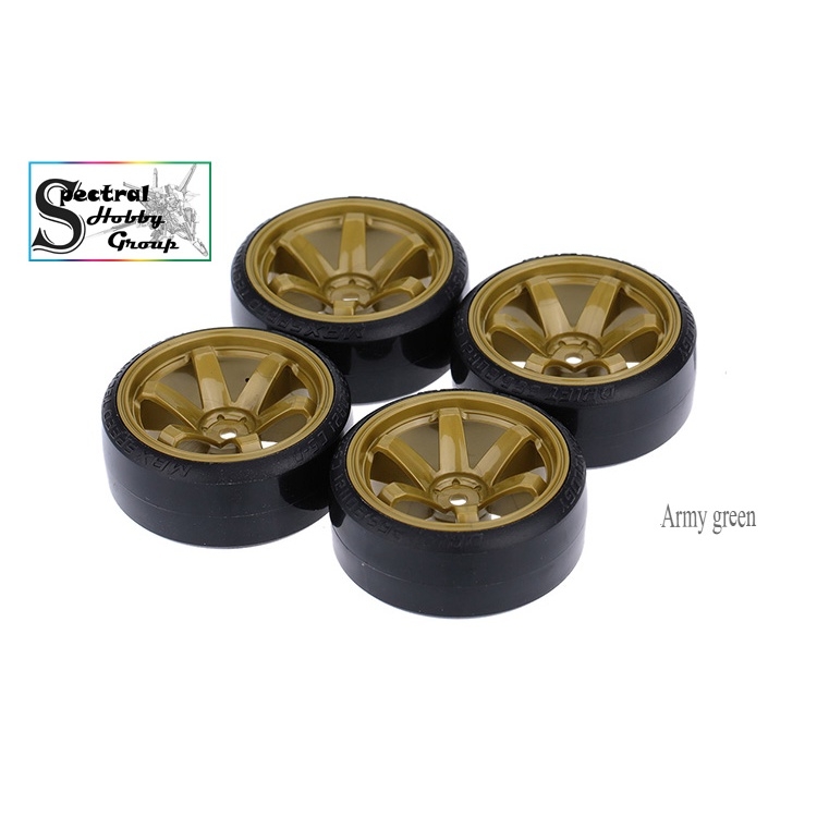 Phụ kiện Mô hình điều khiển RC Car: 1/10 Drift Tire lốp kèm vành xe cho Traxxas HSP Tamiya HPI Kyosho các loại