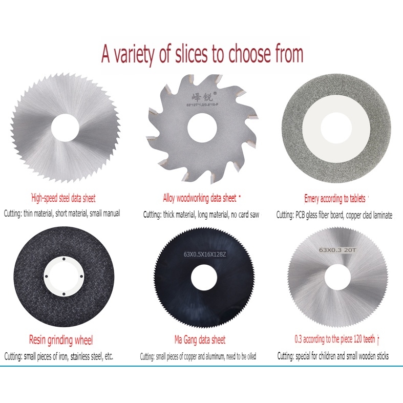 Máy cắt cưa mài đánh bóng để bàn S6 lưỡi cưa 63mm PCB Desktop Cutting Machine Mini Aluminum Alloy