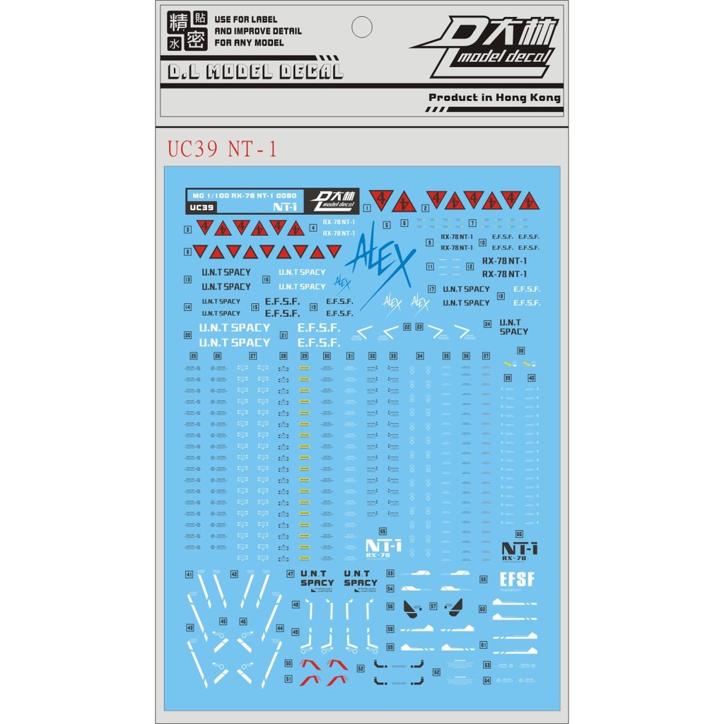 Decal nước dán mô hình MG Re1/100 gundam NT1 Zaku FZ rx78 nt-1 Water sticker