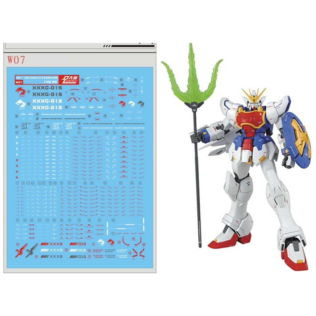 Decal nước dán mô hình wing series Shenlong Nataku Sandrock Deathscythe Heavy Arms Igel MG HG Water sticker