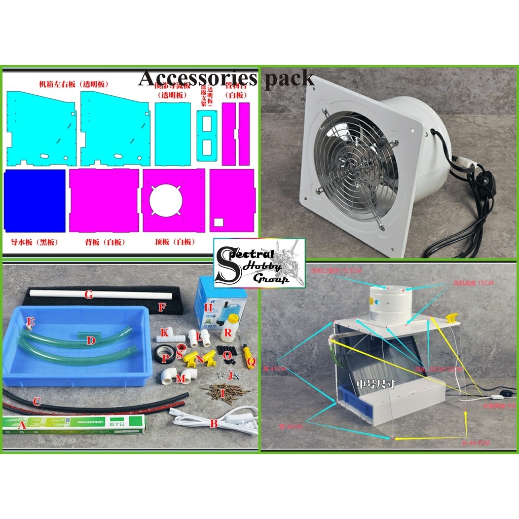 Hộp hút mùi sơn thác rèm nước 80W Water spray box CorMake