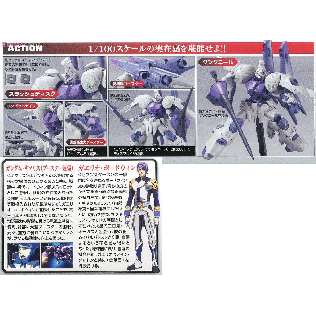 Mô hình lắp ráp FM IBO 1/100 Gundam Kimaris Booster BANDAI