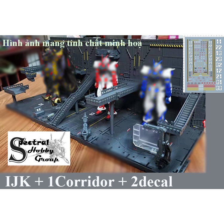 Mô hình sa bàn CG Domain Base gundam hangar set 3 bộ IJK