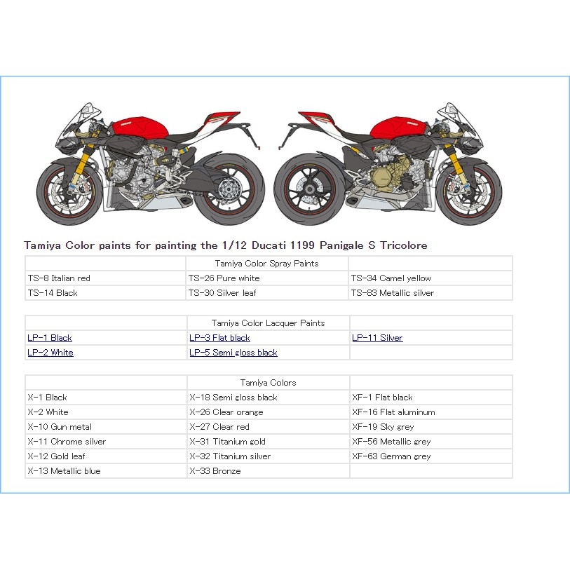 Mô hình lắp ráp Moto Tamiya 1/12 Motorcycle Series Ducati 1199 Panigale S Tricolore