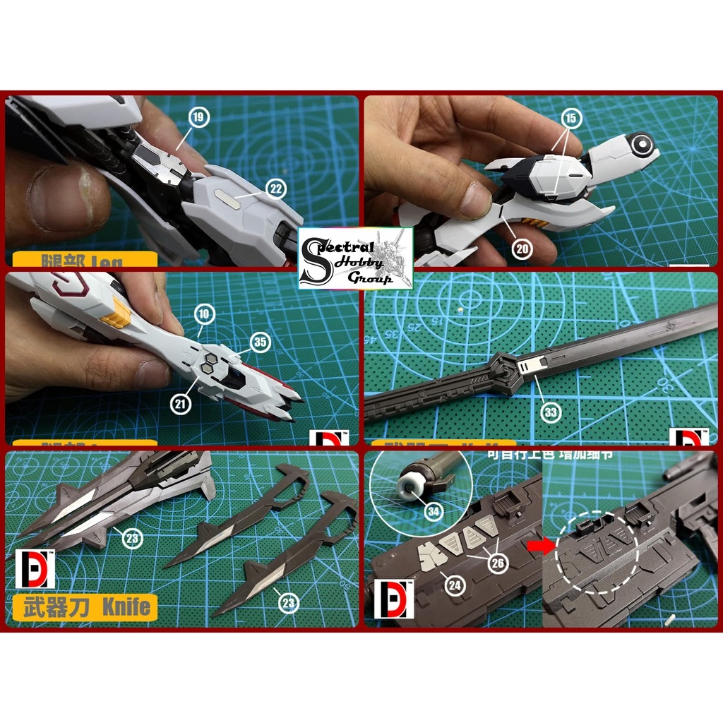 Phụ kiện độ mô hình custom metal modification parts etching cho MG Barbatos