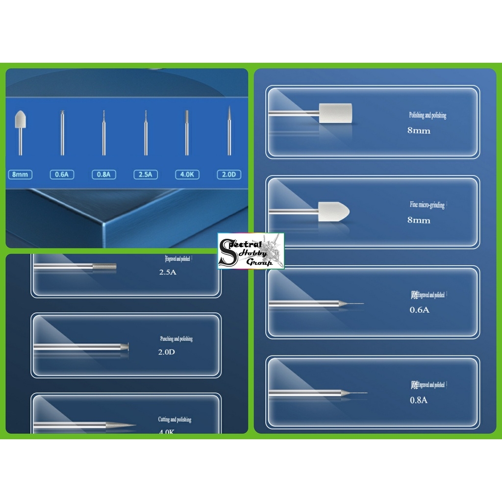 Phụ kiện bộ mũi mài dũa siêu nhỏ cho máy khoan mini grinding head - mài cắt mạch , nhựa , đá , gỗ, ...