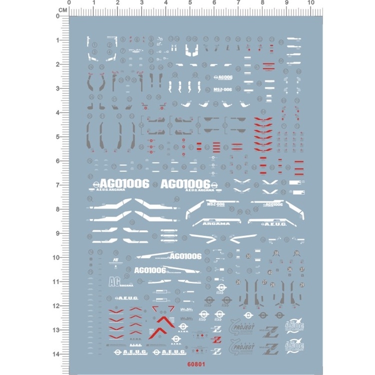 Decal nước dán mô hình Zeta PLUS A1 C1 Z3 Red ver.ka PG MG RG HG các loại Water sticker