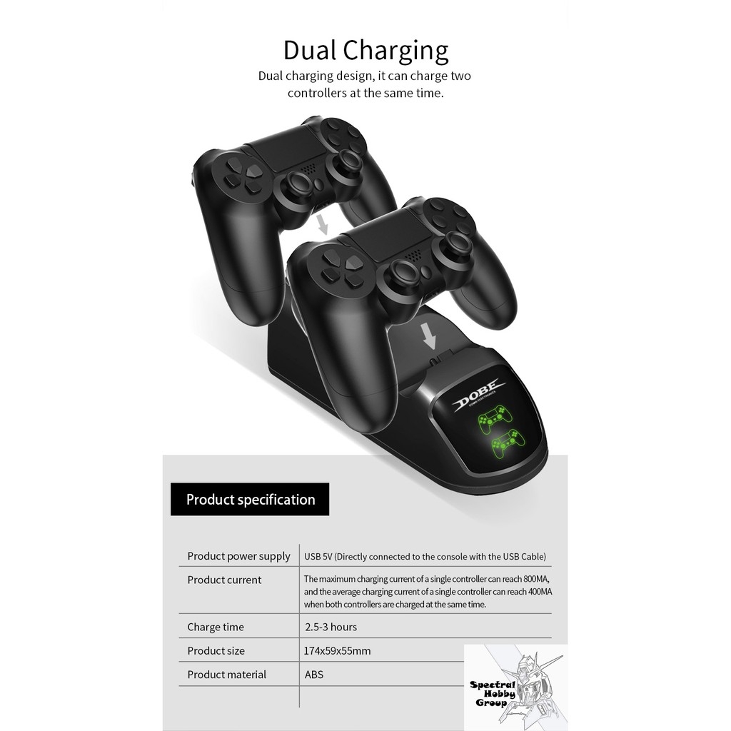 Đế sạc tay game Dual Charging Dock P4 PS4 Slim Pro Wireless Controller Charger Charge TP4-889 Dobe