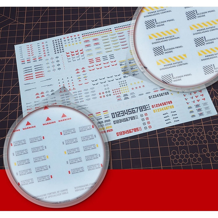 Decal nước dán mô hình Vol1 MHG số chữ huỳnh quang UV Warning Caution number Hobby Mio các loại