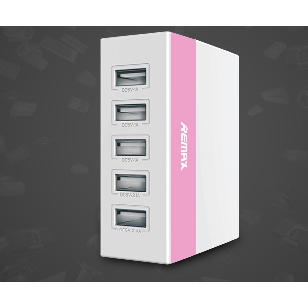 Cốc Sạc Remax RU-U1 5 cổng USB sạc nhiều thiết bị cùng lúc Charger Adapter
