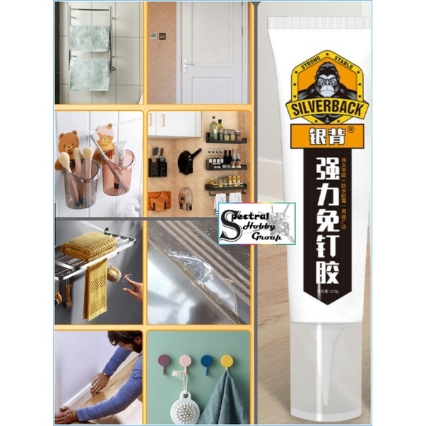 Keo dán tường siêu dính Super glue super glue wall-free mirror Silver Back