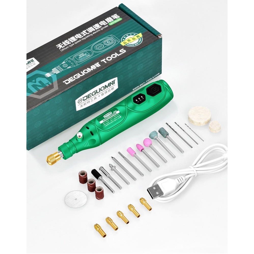 Máy khoan mài cầm tay không dây mini DEGUQMNT Rechargeable Wireless Lithium Electric Grinding MNT992805