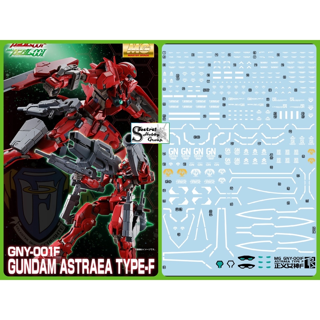 Decal nước dán mô hình MG RG HG Astraea Type F 8816 Avalanche Red White Water sticker