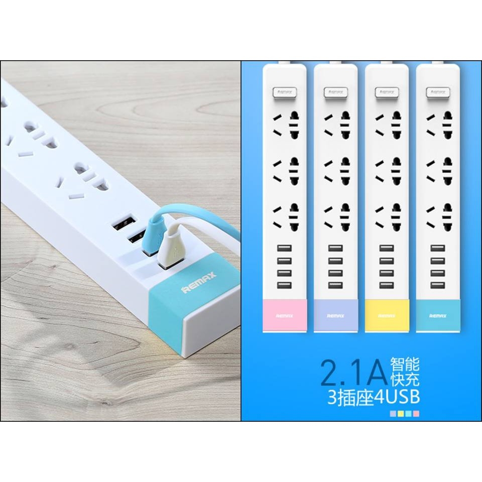 Ổ cắm điện Remax RU-S2 kèm 4 cổng sạc USB