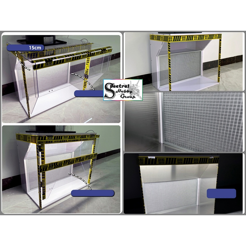 Hộp hút mùi khí cho sơn mô hình LA-03 Negative pressure spray paint box Metal liner BJD Lazy