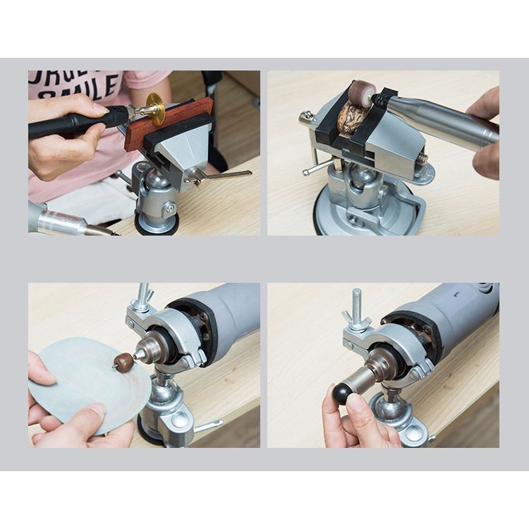 Dụng cụ Eto kẹp dính hút bàn - kẹp khoan - part mô hình table vise drill bracket multi-function
