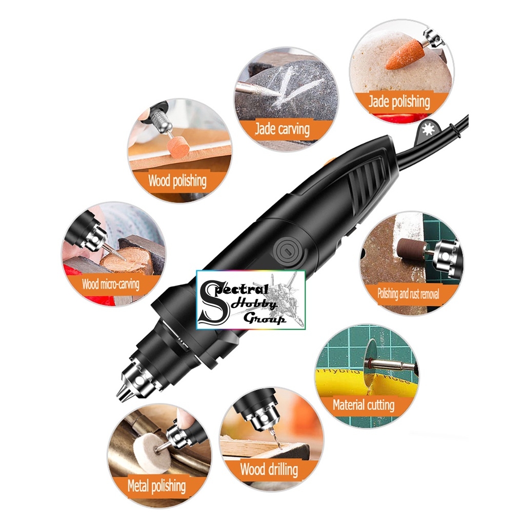 Dụng cụ KOMAX máy khoan cưa cắt mài thẳng cầm tay 260W Electric Grinder Straight Drill Brush 220v