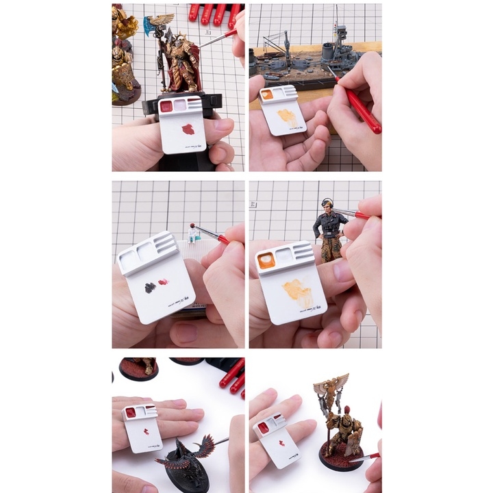 Dụng cụ sơn vẽ cọ mô hinh bảng màu ngón tay từ tính Galaxy Finger Palette Coloring T12A09