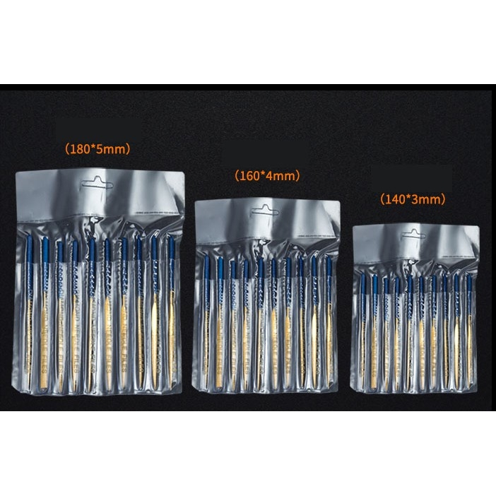 Dụng cụ nhám dũa mô hình mini bộ 10 cây Diamond file titanium plated metal jade grinding