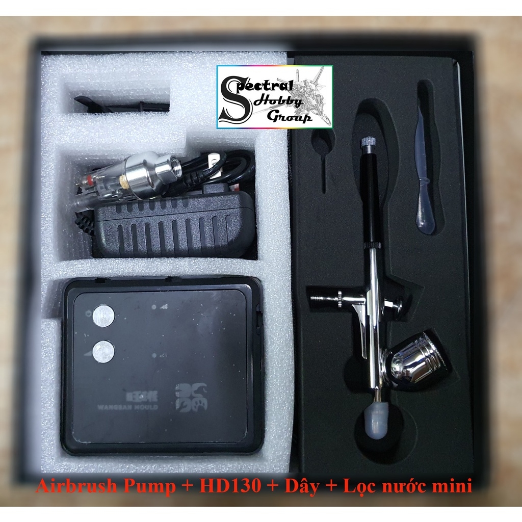 Máy nén khí sơn mô hình Air Pump Compressor Mini Airbrush HM03 Hobby Mio Ensi AC09