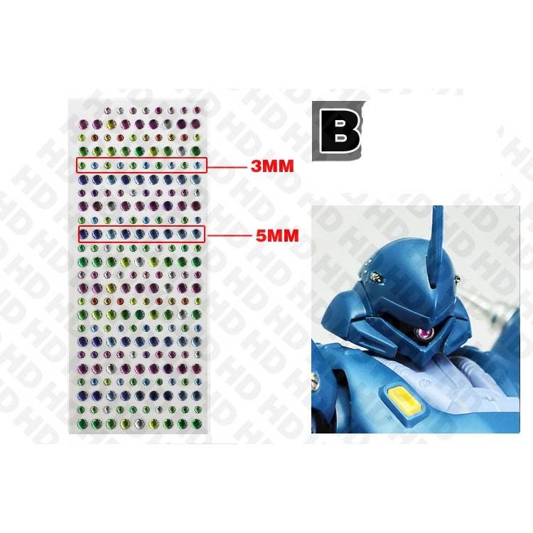 Decal miếng dán mô hình gundam, dán phản quang (mắt, ống ngắm, ...) zaku zeon uc